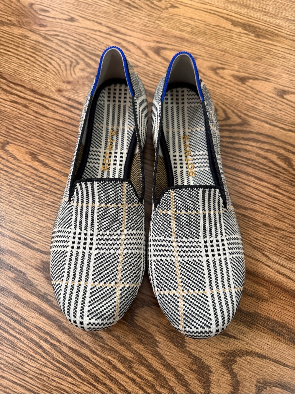 Rothy’s Preppy Plaid Slip-On Women’s Flats The Daily Loafer 8 Ivory Glen NEW